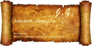 Jakubek Gemella névjegykártya